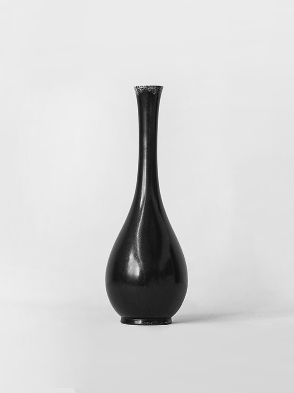 vase moderne en porcelaine, couleur métallique noir
