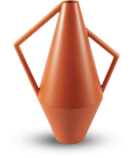 vase moderne, couleur orange
